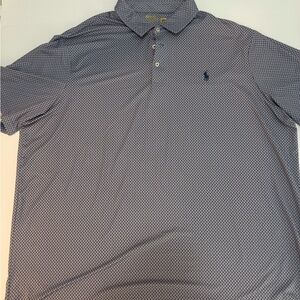 Polo by Ralph Lauren Men's Navy & Light Blue Micro-Pattern Polo Size XXL